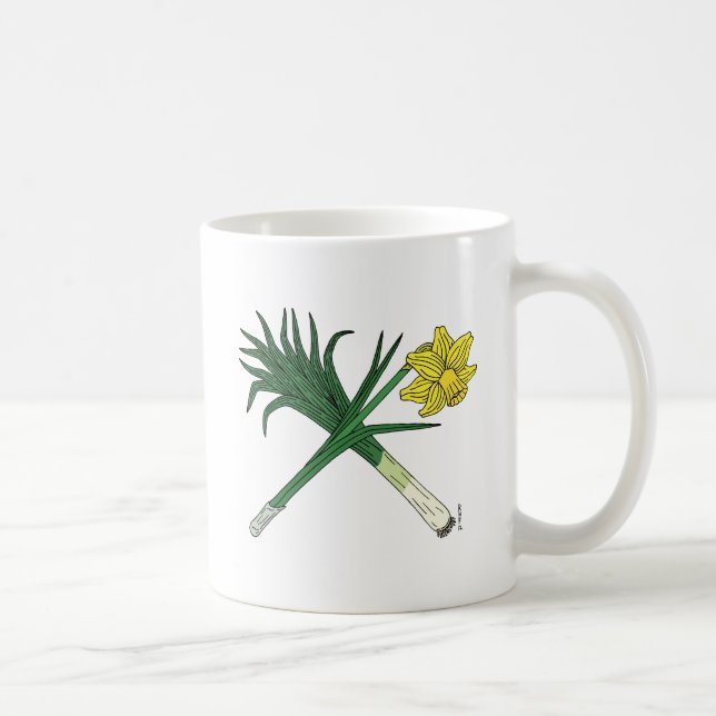 Leek und Daffodil Crossed Kaffeetasse (Rechts)