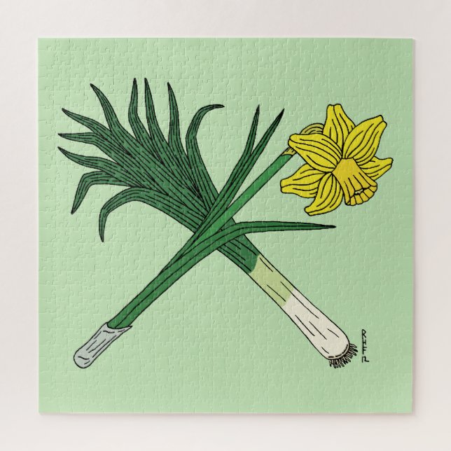 Leek und Daffodil Crossed Puzzle (Vertikal)