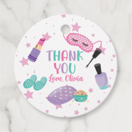 Leepover Schlummer Party rosa lila zwischen Geschenkanhänger