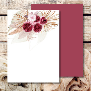 Leer Add Eigene Boho Burgunder Pampas Gras  Einladung