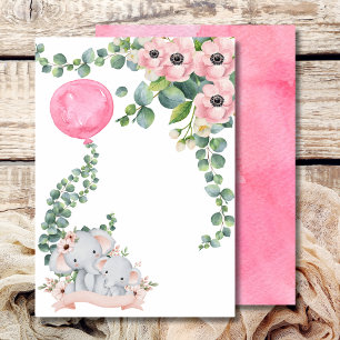 Leer Add Your Own Pinker Luftballon Eukalyptus Einladung