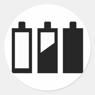 leer bis voll Batterien Runder Aufkleber