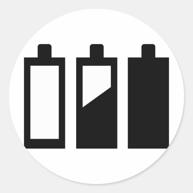 leer bis voll Batterien Runder Aufkleber (Vorderseite)