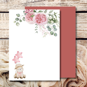 Leer Fügen Sie Ihr Eigenes Sweet Little Lamb Rosa  Einladung