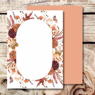 Leer Hinzufügen Eigene Boho-Herbst-Rost-Orange-Bur Einladung