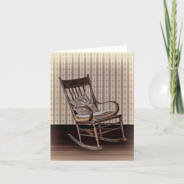 Leere alte Vintage Rockstuhlkarte Karte (Vorderseite)