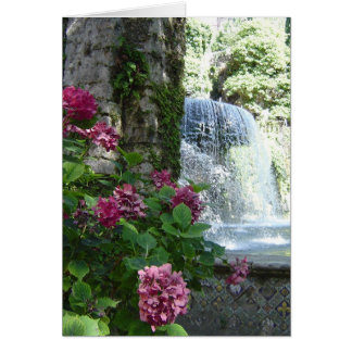 Leere Anlassmit blumenkarte des Wasserfalls