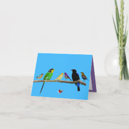 leere Anmerkungskarte mit Vögeln und Farbe Karte