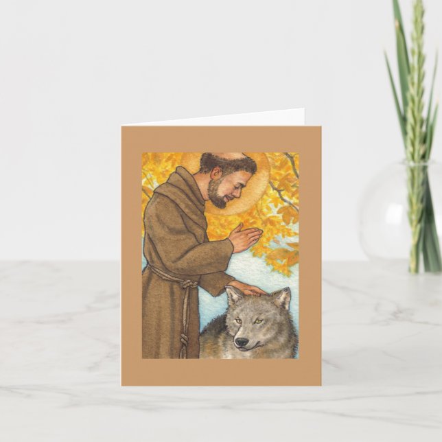 leere Anmerkungskarte St Francis u. Wolf Karte (Vorderseite)