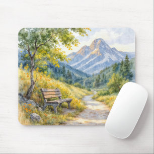 Leere Bank in einem MassivWiesental Mousepad