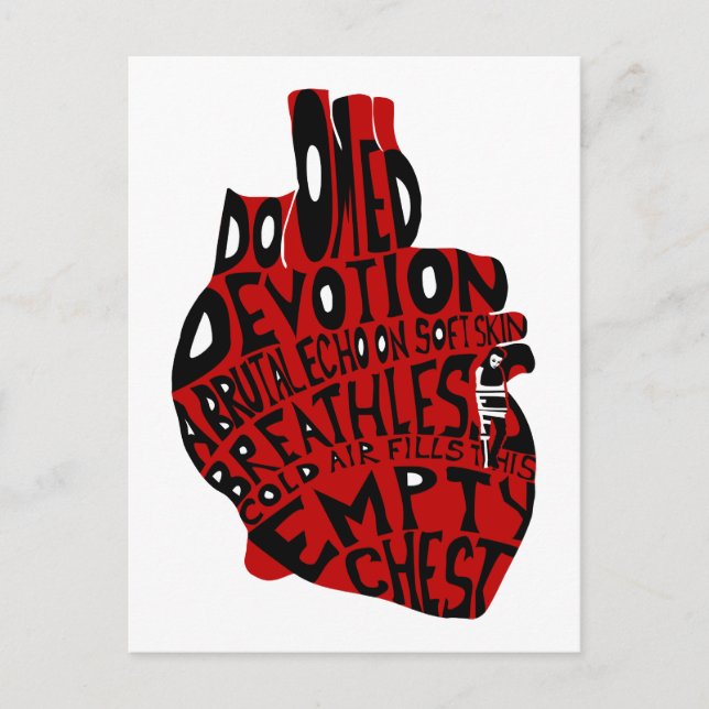leere Brust: anatomisches Herz Postkarte (Vorderseite)