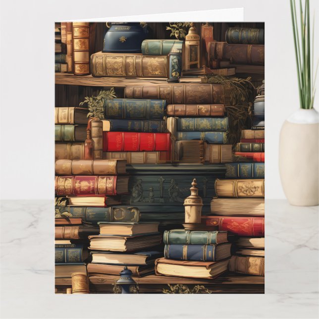 Leere Bücher in der Bibliothek Karte (Vorderseite)