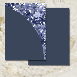 Leere Einladung zum Selbermachen Navy Blau Floral 