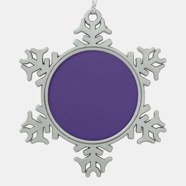 Leere erstellen Sie sich selbst - Violett Schneeflocken Zinn-Ornament (Vorderseite)