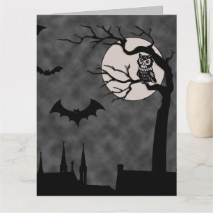 LEERE GOTHISCHE NACHT EULE FLEDERMAUS MOND LEERE K KARTE