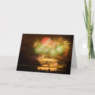 Leere Grußkarte - Feier-Feuerwerk Karte