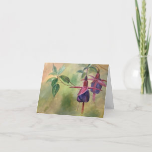 Leere Grußkarte mit Fuchsien-Blumendesign Dankeskarte
