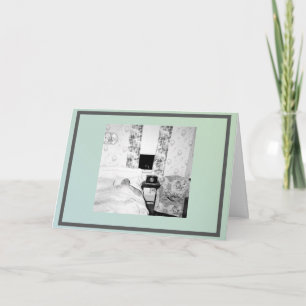 Leere Grußkarte mit lustigem Foto. Karte