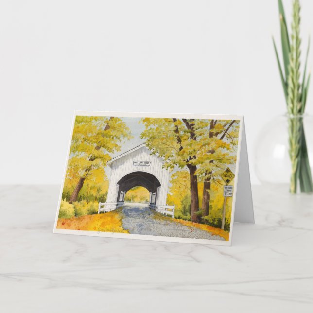 Leere Herbstbrücke Karte (Vorderseite)