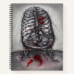 Leere Käfig-Anatomie Gotischer Horror Surrealer Ku Notizbuch