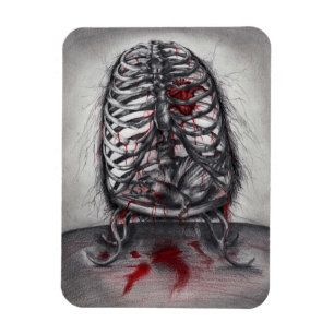 Leere Käfig Anatomie Herz Surrealismus Horror Kuns Magnet