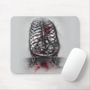 Leere Käfig Anatomisches Herz Horror Surreale Kuns Mousepad