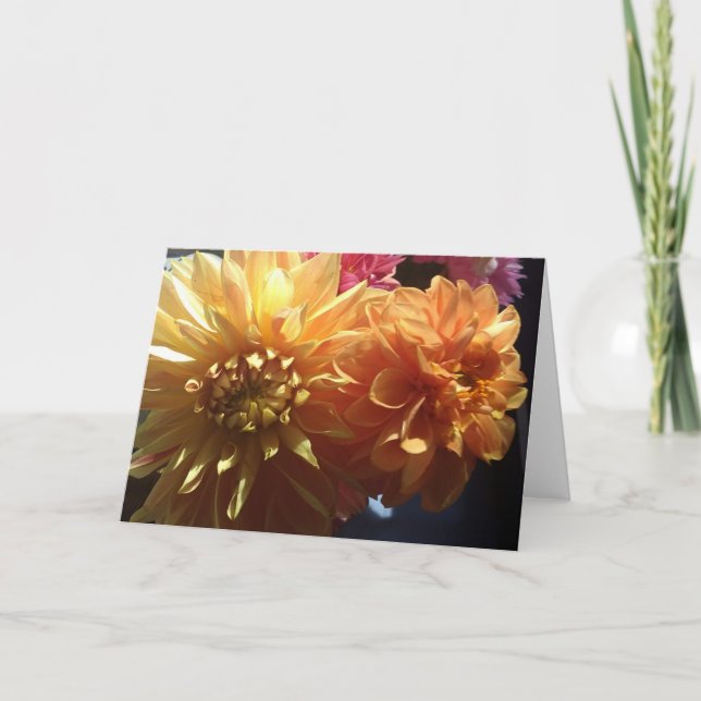 Leere Karte - Dahlien (Vorderseite)