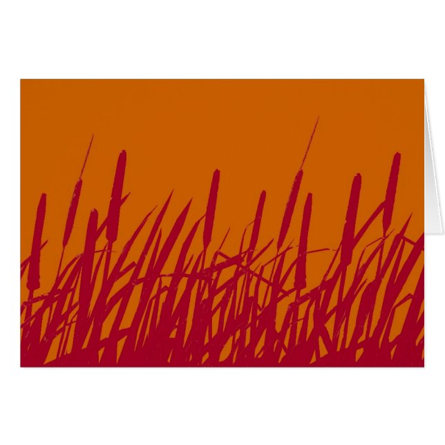 Leere Karte der Cattails-Silhouette (Vorderseite (Horizontal))