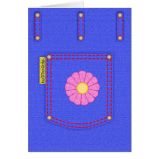 Leere Karte der Denim-Jeans-Tasche