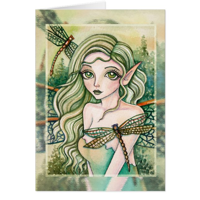 Leere Karte - grüne Libelle (Vorne)