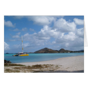 Leere Karte mit dem Bild von Catamaran Antigua