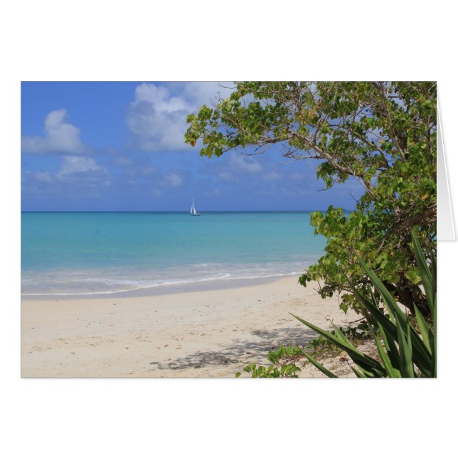 Leere Karte mit einem Segelboot in den Karibischen (Vorderseite (Horizontal))