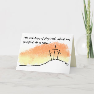 Leere Kreuze Er ist Risen Scripture Osterkarte Karte