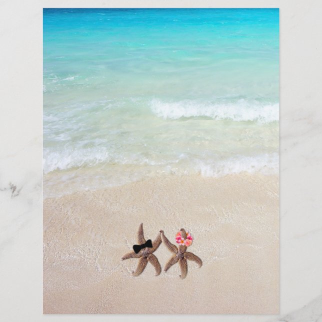 Leere Papier von Starfish Bridge Groom Beach Scene (Vorderseite)