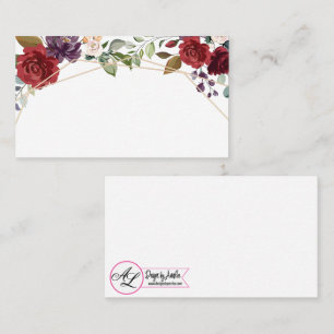 Leere Platzkarten White Roses Gold Geometric