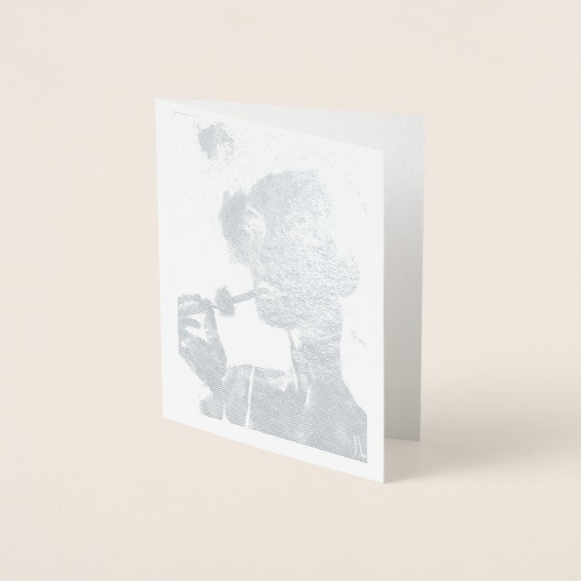 Leere - Raucherin in schleichender Silberfolie Folienkarte (Vorderseite)