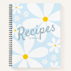 Leere Rezept   Elegante Daisy-Blume (blau) Notizbuch