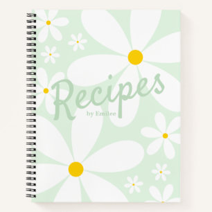 Leere Rezept   Elegante Daisy-Blume (Minze) Notizbuch