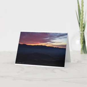 Leere Sonnenuntergang über den Bergen Grußkarte Karte