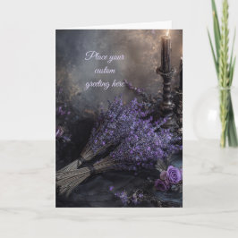 Leere Stimmung, Elegante lila Blumenmuster editier Karte
