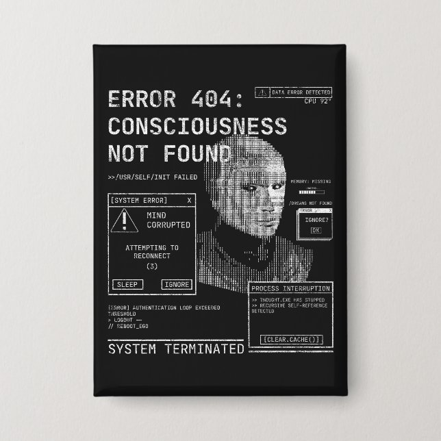 Leere - Techno-Brutalist Streetwear Desgin Button (Vorderseite)