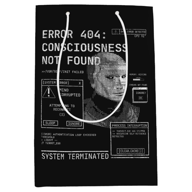 Leere - Techno-Brutalist Streetwear Desgin Mittlere Geschenktüte (Vorderseite)