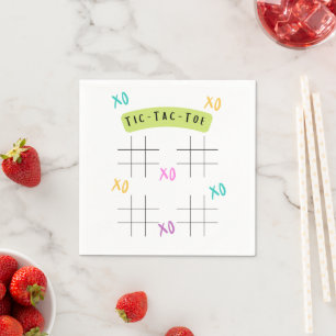 Leere Tic Tac Toe Gitter Party Tisch Spaß Spiel Serviette