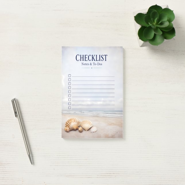 Leere To-Do-Checkliste Notizen Strandmuscheln (Büro)