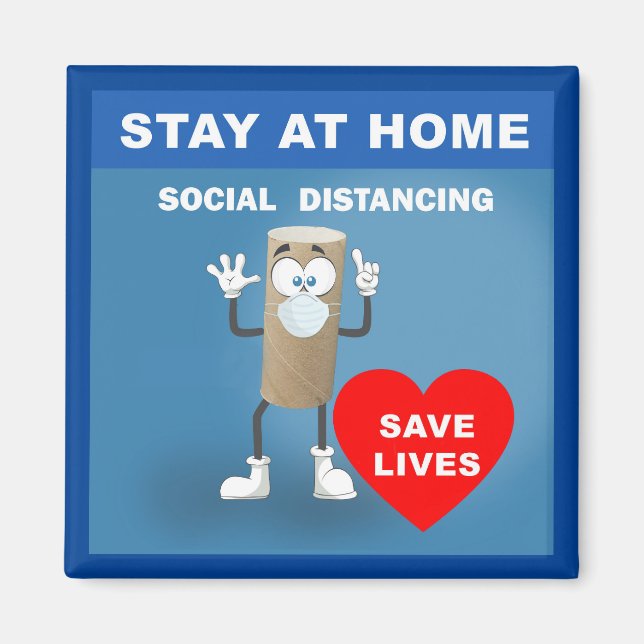 Leere Toilettenpapierrolle mit Sicherheitsnachrich Magnet (Vorne)