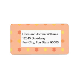 Leere Vier Ecken Pfirsichgelb gepolstertes Muster Adressaufkleber