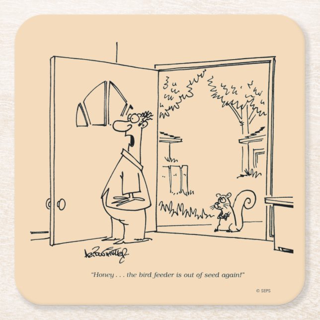 Leere Vogelzuführung 2 Rechteckiger Pappuntersetzer (Vorderseite)