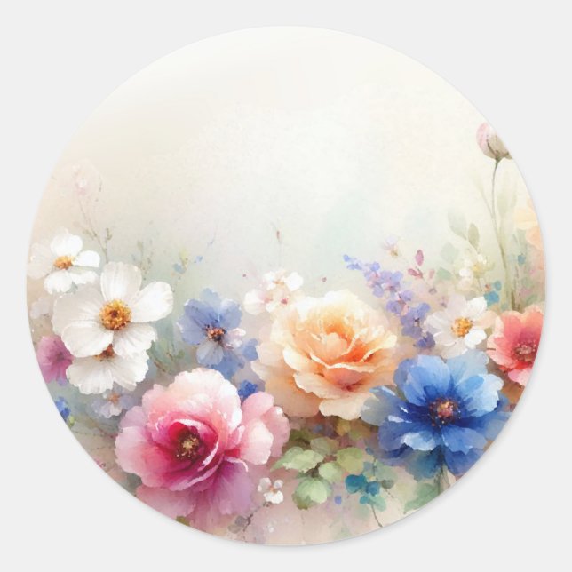 Leere Vorlage Ihr benutzerdefinierter Text Elegant Runder Aufkleber (Vorderseite)