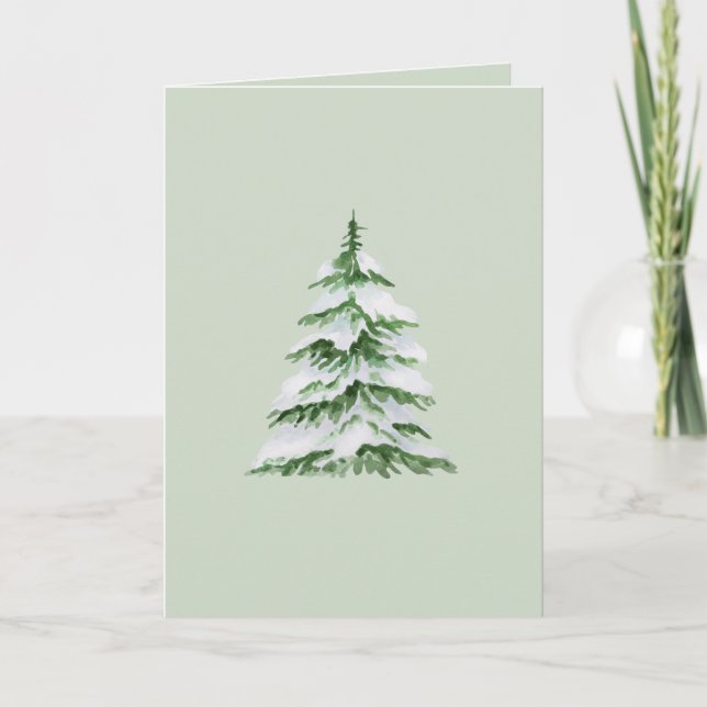 Leere Weihnachtskarte mit schneebedecktem Watercol Einladung (Vorderseite)
