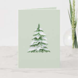 Leere Weihnachtskarte mit Wasserfarben-Schneebaum Einladung